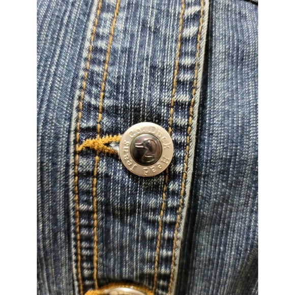 Duck Head Women's Blue Denim Cotton Long Sleeve Buttons Style Stretch Jacket L - Picture 3 of 11